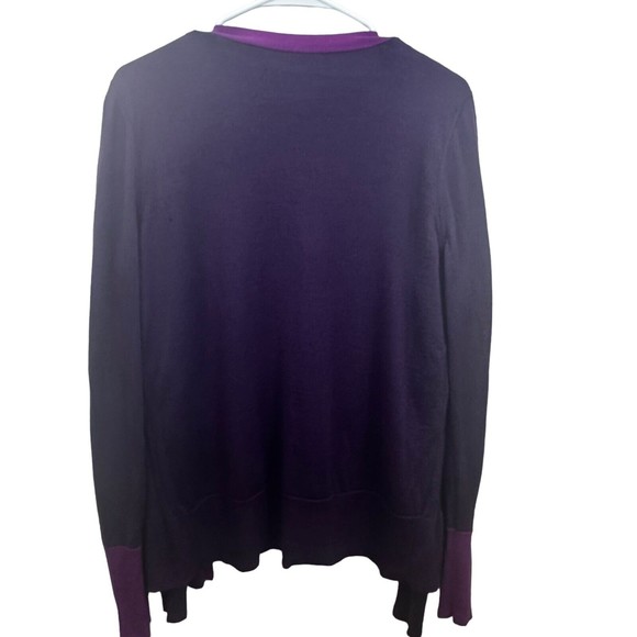 Lida Baday Italy Sweater Cardigan Set XL Designer Wool Silk Cashmere Purple Flaw - Picture 11 of 16